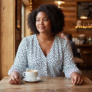Zac & Rachel White and Black Polka Dot Blouse